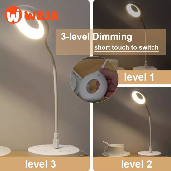 Weja study table lamp USB LED table lamp study desk lamp led night light reading light for room 3-level brightness dimming 360 ° Foldable 71 Ratings