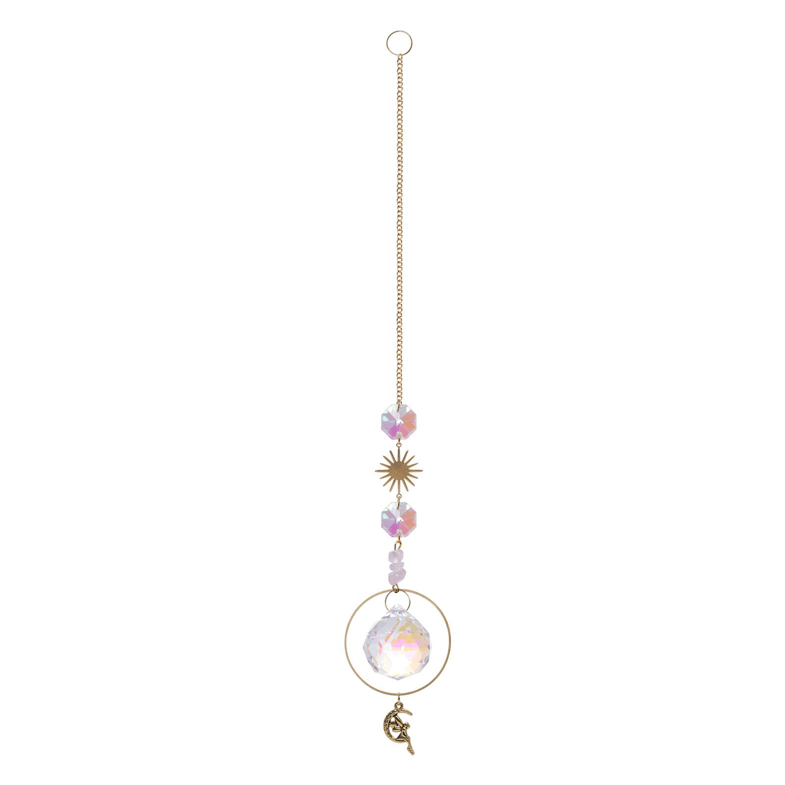 Hanging Pendant Sparkling Faux Crystal Ball Prism Pendant