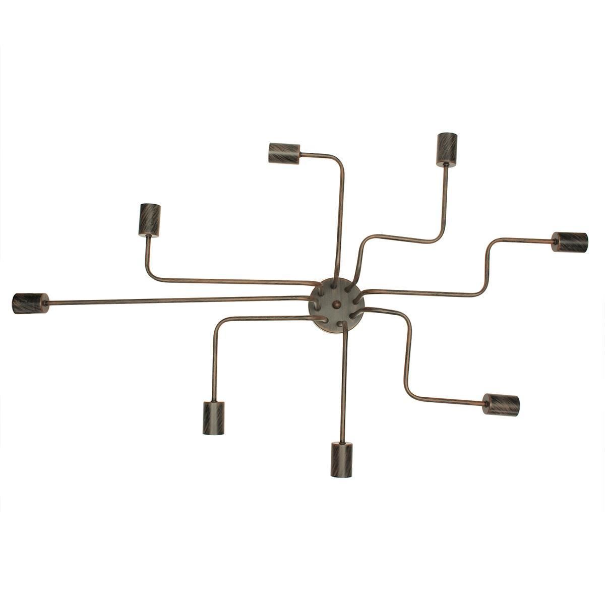 E27 8Heads Vintage Industrial Chandelier Pendant Light Metal Flush Mount Ceiling Lamp AC110-240V