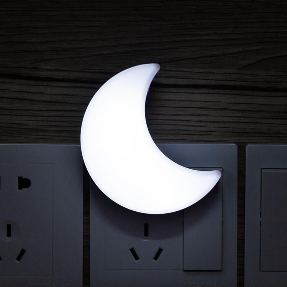 LED Light Sensor Control Mini Moon Shape Night Light for Sleeping