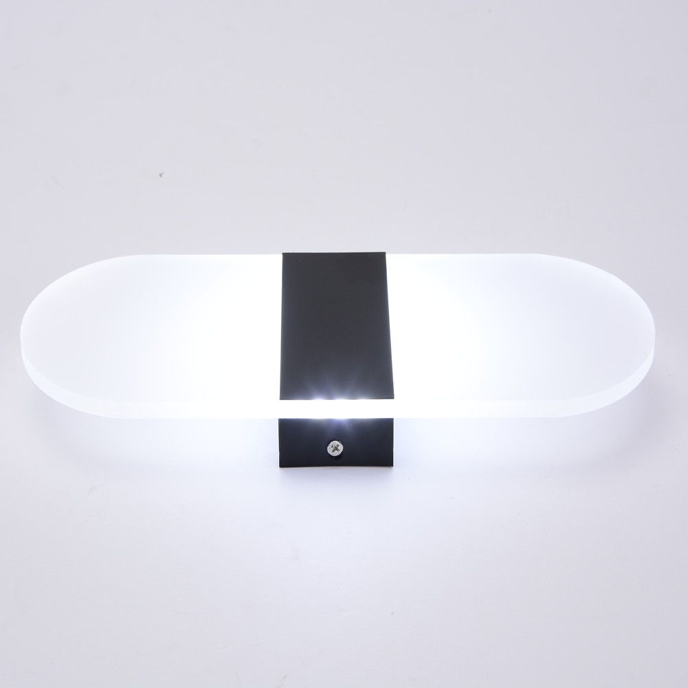 Yfashion 3W Led Acrylic Piano Key Round Corner Wall Light for Corridor Aisle 14x6cm Style:black