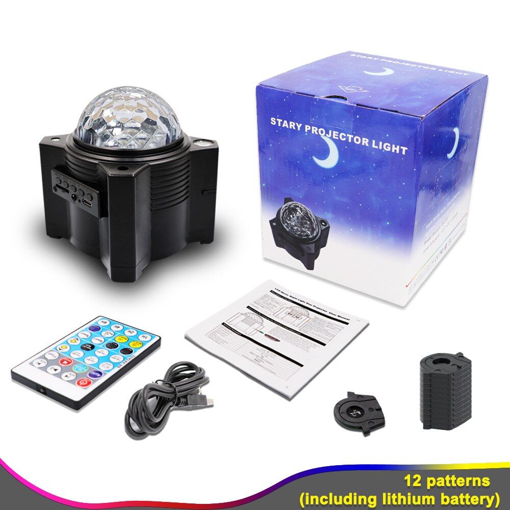 12 Patterns Star Galaxy Projector UFO Planet Astronaut Night Light Rotate Starry Sky Porjectors Decoration Bedroom Lamp Gifts