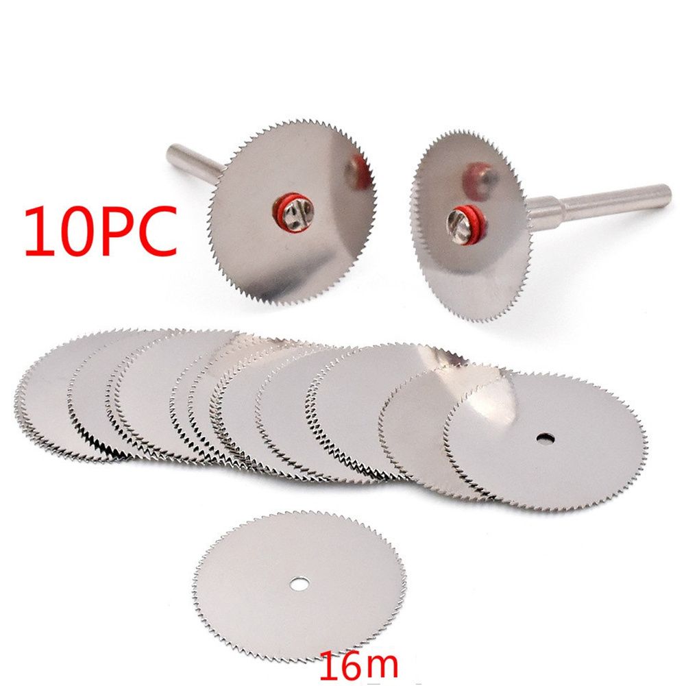 GC Rotary  Tool  Drill  Diy  Accessories 10pcs Circular Saw Blades Cutting Wheel Discs + 2pcs Mandrels Set specification:16mm(10 pieces + 2 rods