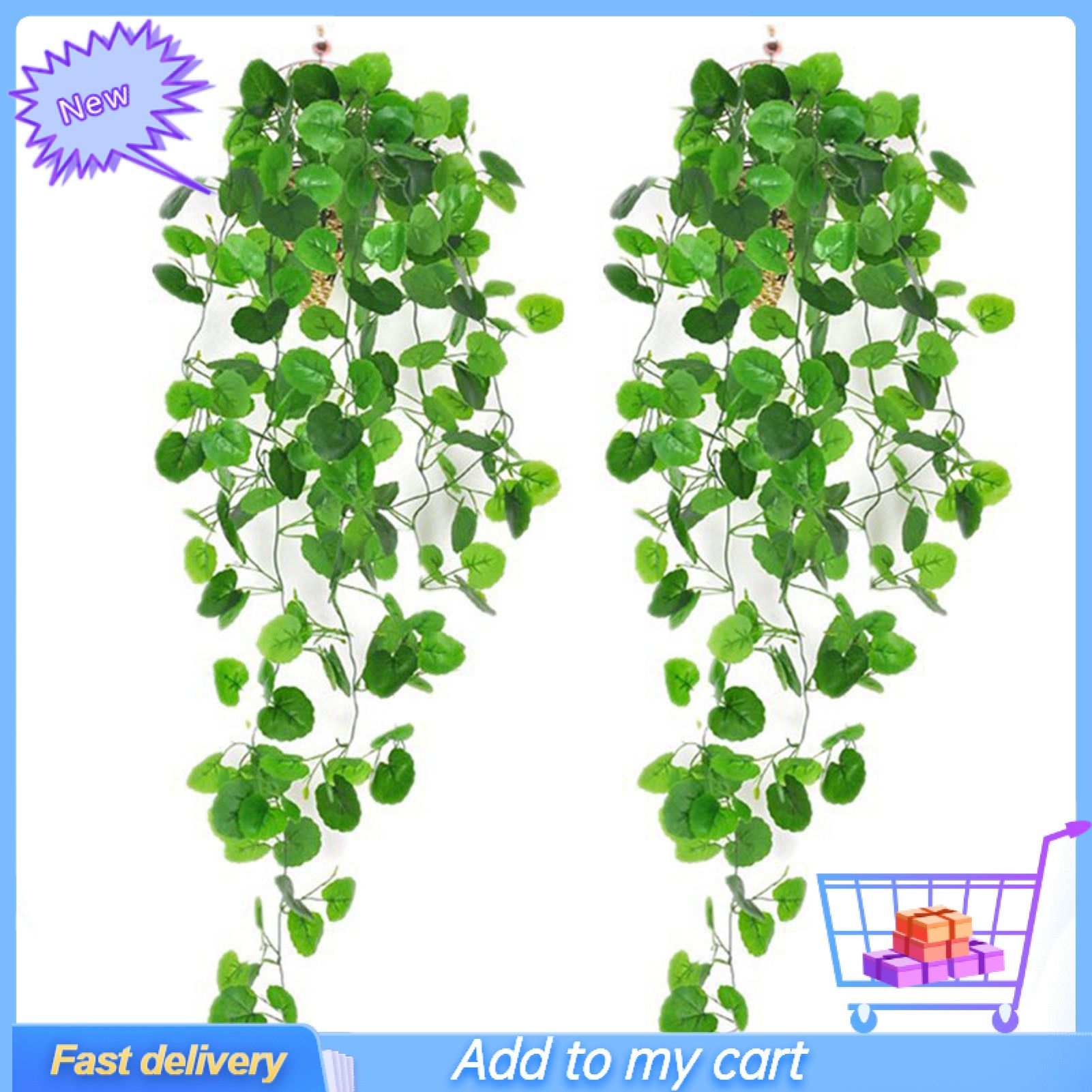 2Pcs Artificial Ivy Leaf High  Fresh-Looking  Silk Flower Imitation Greenery Ivy Garland Home Decoration
