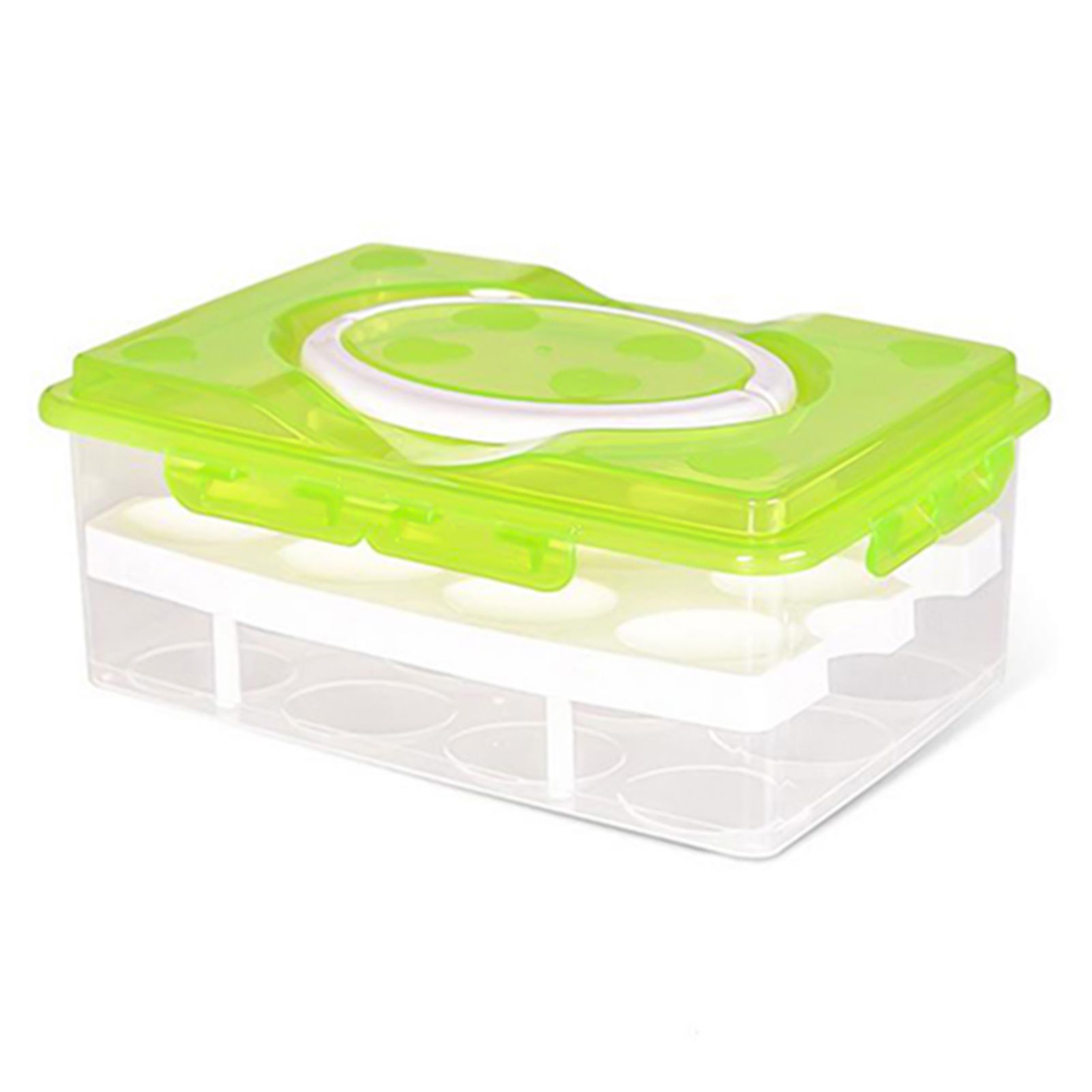 Double Layer Refrigerator 24 Eggs Holder Airtight Storage Container Plastic Box