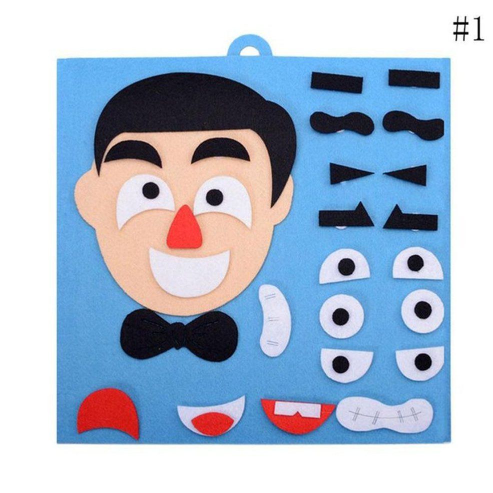 HA Non-Woven Material Kit Children'S Puzzle Diy Kindergarten Handmade Toy-Dad changes expression Multicolor