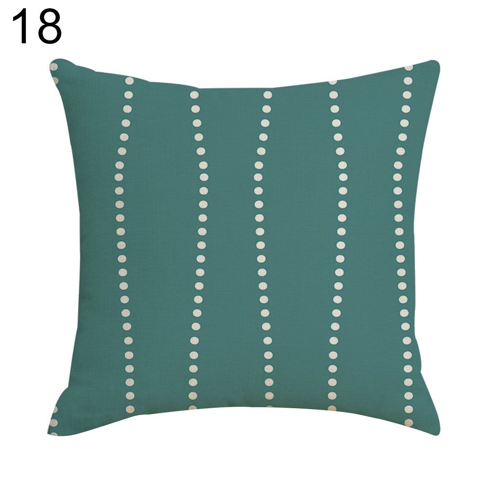 Square Geometric Striped Print Flower Throw Pillow Case Cover Home Office Decor