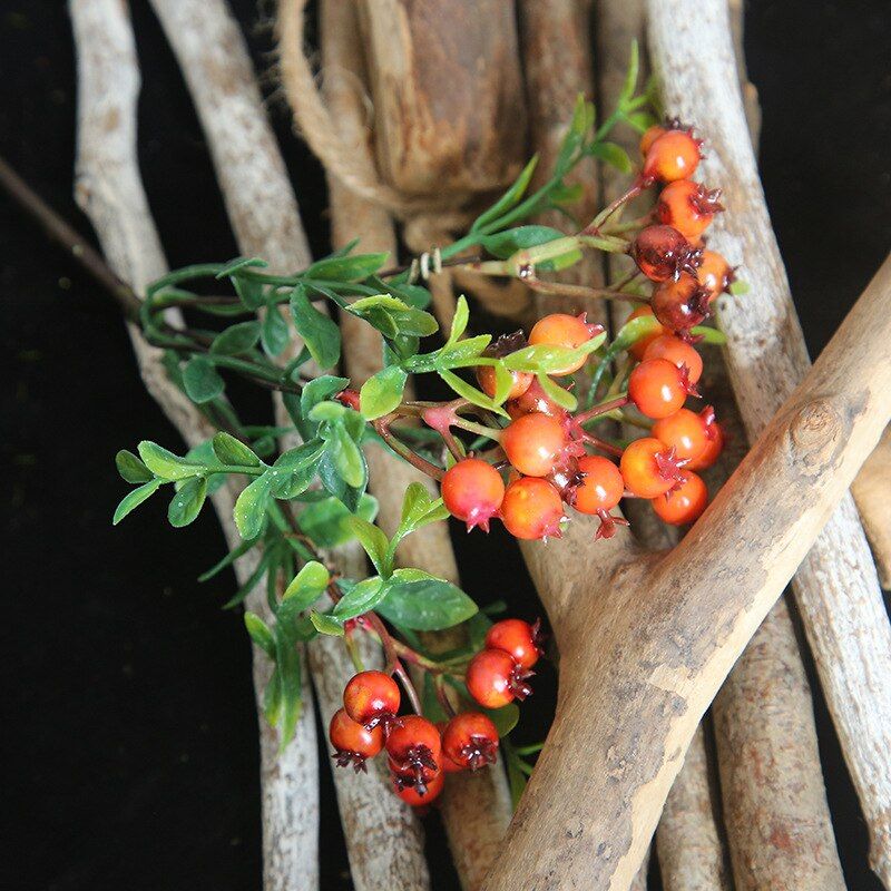 1 pcs artificial berry green bean foam flowers home decor small fake flowers bacca fruit branch decoration accessories fake plan