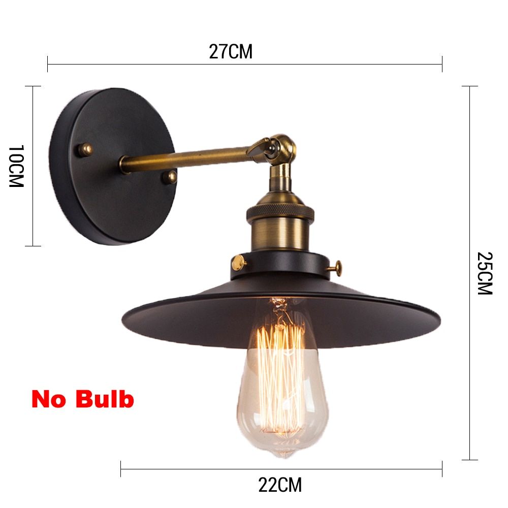 Retro Industrial Wall Lamp Loft Vintage Black Iron Wall Sconce Stair Light Fixture For Home Corridor Outdoor Lighting 110V 220V
