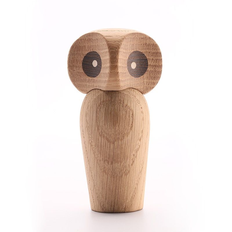Lovely Fashion Owl Bird  Figurines Decor Home Living Room BookshNatural Miniature Woodcraft is Popular Cute Kid Gifts