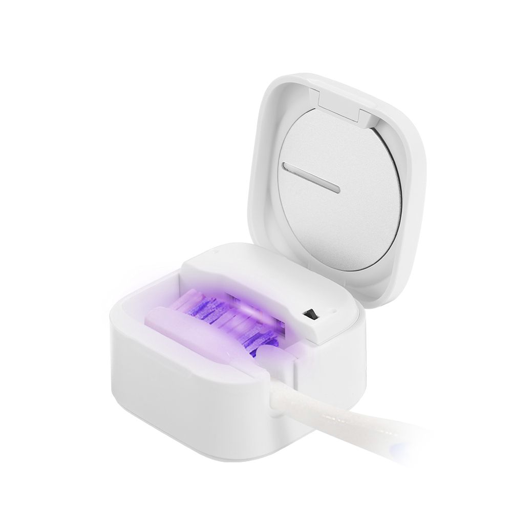 UV Light Box for Toothbrush Rechargeable Design IPX-4 Waterproof Ultraviolet Light Portable Mini UVC Lamp Case for Cleaning Electric Toothbrushes