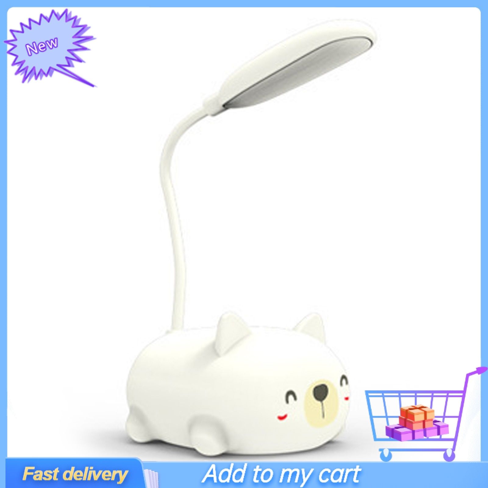 Cartoon Cute Cat Pig Bear Shape Rechargeable Desktop Lamp Reading Night Light