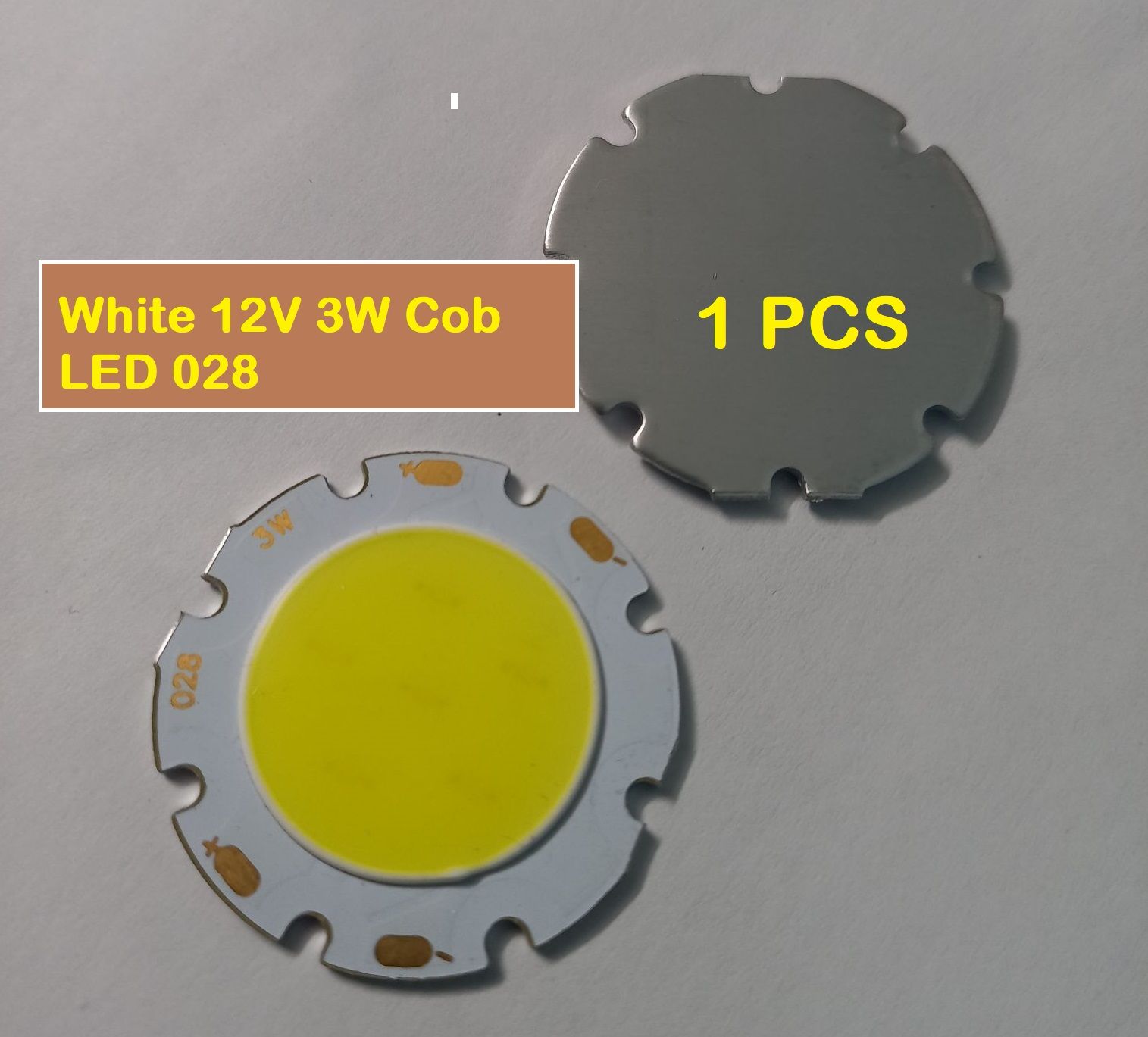 High Power White 3W 12V COB LED Chip 028 Module For Floodlight Spotlight Headlights Soldering With Short Cable