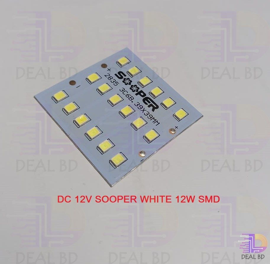 12 Watt SO-OPER WHITE Color 12W DC 12V White SMD LED Aluminum Board 12Watt For Office Home Exhibition Lighting Garden