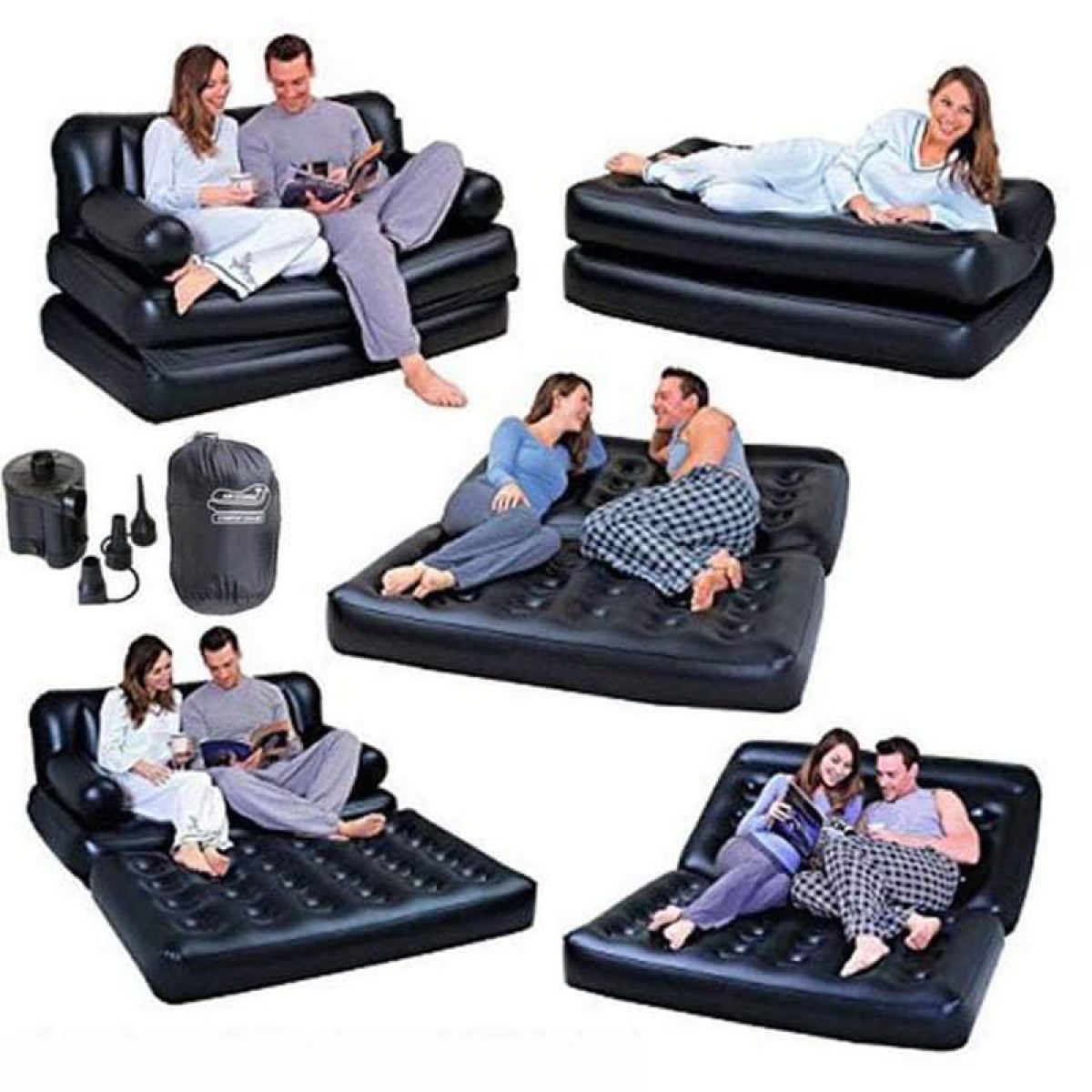 5 in 1 Multifunction Inflatable Fasion Air Sofa Double Bed Mattress