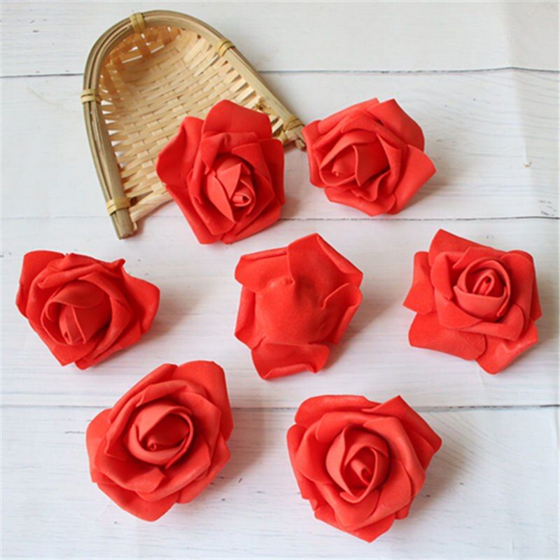 5pcs/6.5CM nuevo colorido Artificial PE espuma Rosa Flores novia ramo hogar boda decoración Scrapbooking DIY suministros