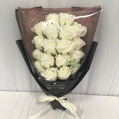 Flone 18pcs Creative Scented Artificial Soap Flowers Rose Bouquet Gift Box Simulation Rose Valentines Day Birthday Gift Decor