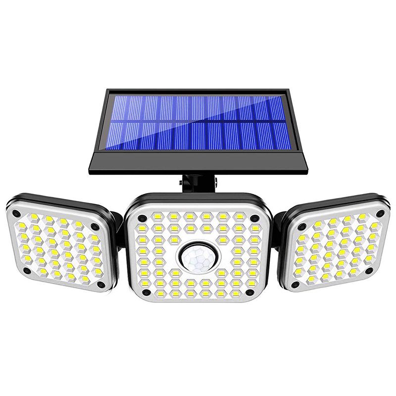 JAERBEE Solar Lights Outdoor with Motion Sensor 3 Heads Security Lights Solar Powered, 112 LED Solar Flood Lights