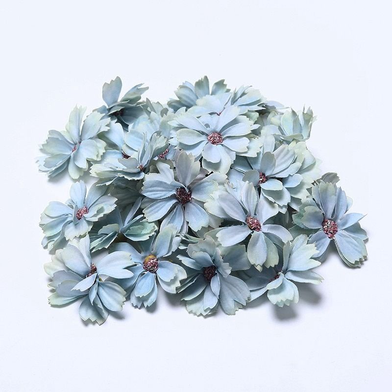 20pc 4cm Daisy Artificial Flower Silk Fake Flower For Wedding Home Decorative Flowers Wall DIY Wreath Gift Box Head Scrapbook