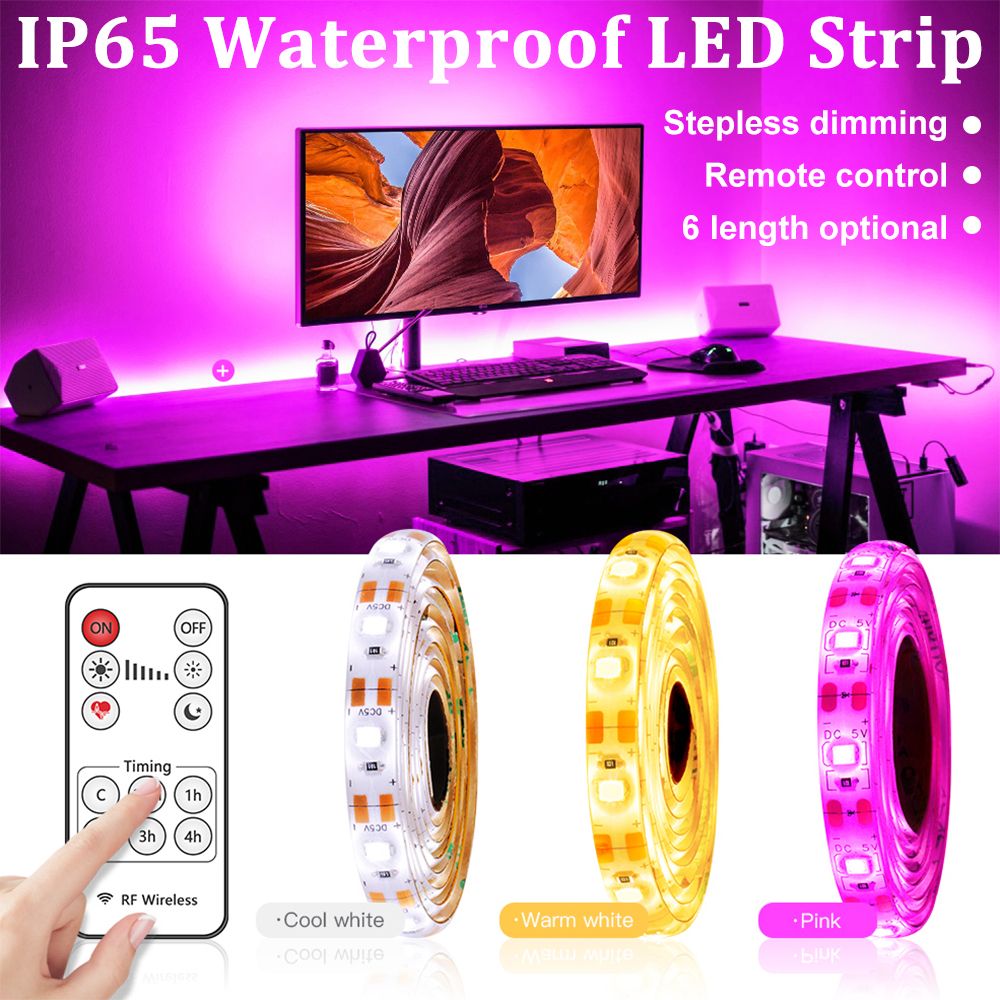 ( Remote version)USB Light Strip 0.5m-5M LED Strip 30-300LED 5V Waterproof IP65 TV Background Lighting /Christmas Lights/Under Cabinet Kitchen Indoor/outdoor Great Gift For Family Friends
