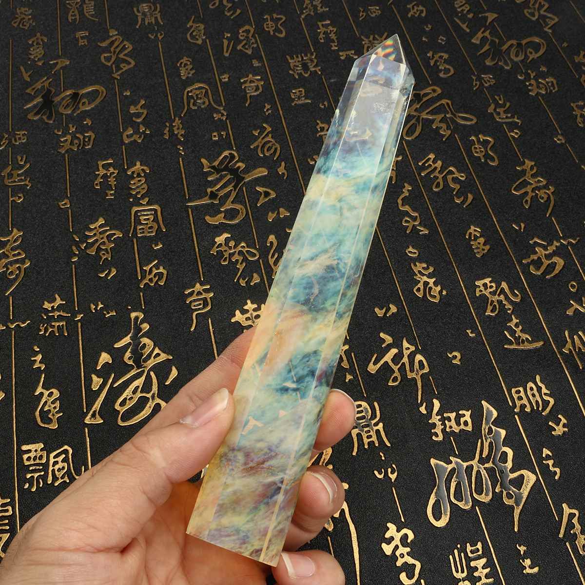 Newest Arrival 20cm Rare Citrine Quartz Crystal Wand Point Healing Crystal Stone Wand Stick Gemstone DIY Decor Crafts Ornament