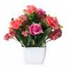 European Style Tea Rose Artificial Flower Pot Bonsai Garden le Room Decor