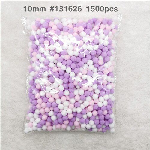 1500Pcs 10mm Pompoms Soft Pom Poms Fur Ball Arts Toys Crafts DIY Sewing Fabric Supplies Wedding Home Decoration Wholesale