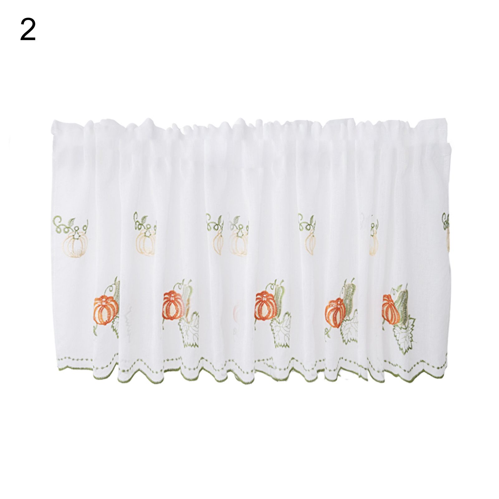 Half Sheer Curtain Semi-transparent Soft Polyester Cafe Floral Embroidered Sheer Window Curtain for Home