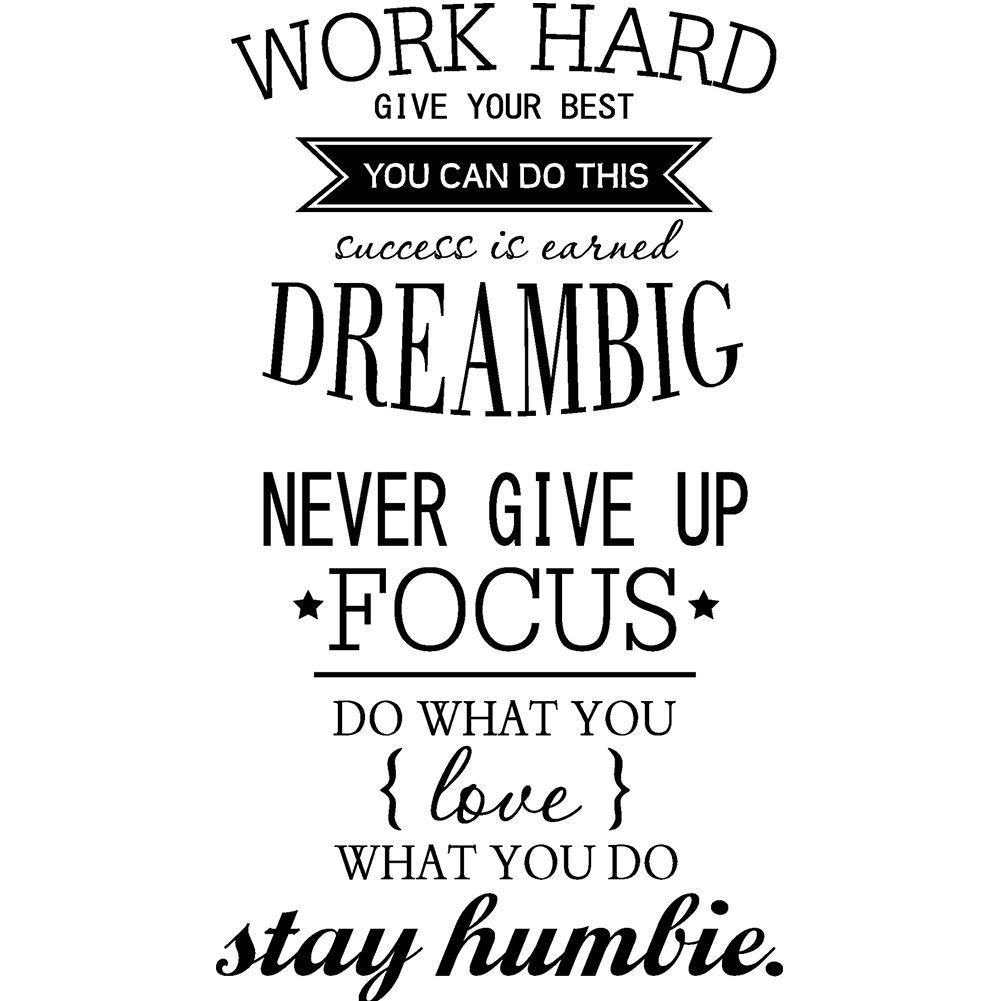 Removable Work Hard Dream Big Quote Wall Sticker for Home Decor