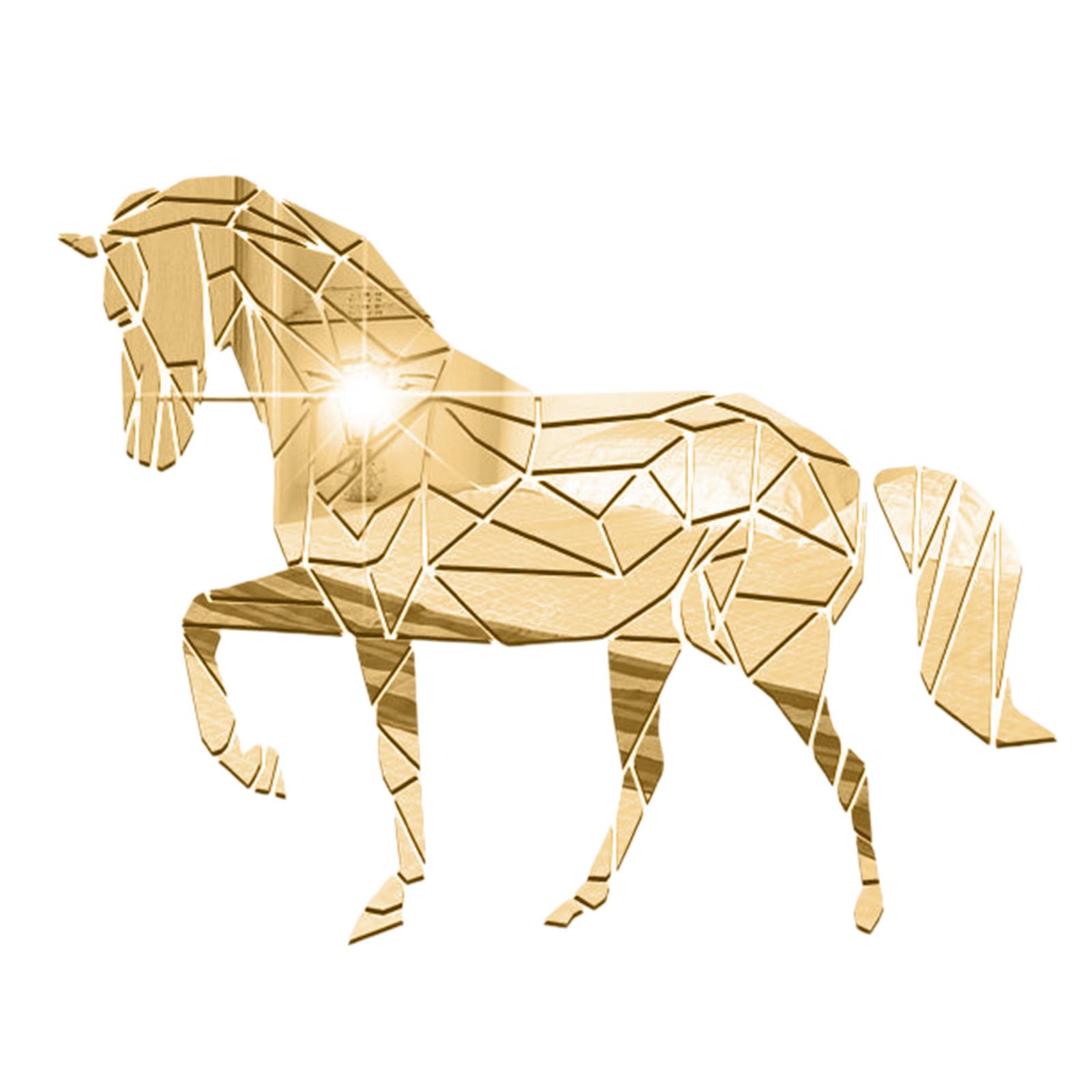 Acrylic Sticker Easy Installation Fine Mirror Horse Decals