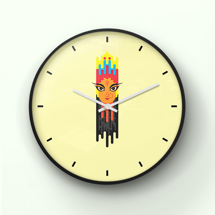 Paperboat Durga themed Wall Clock  14 Inch