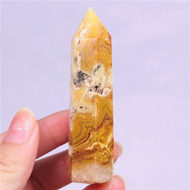 Natural Gloden Rutile Crystal Wand Point Tower Rock Stone Mineral Healing Home Decoration Collection