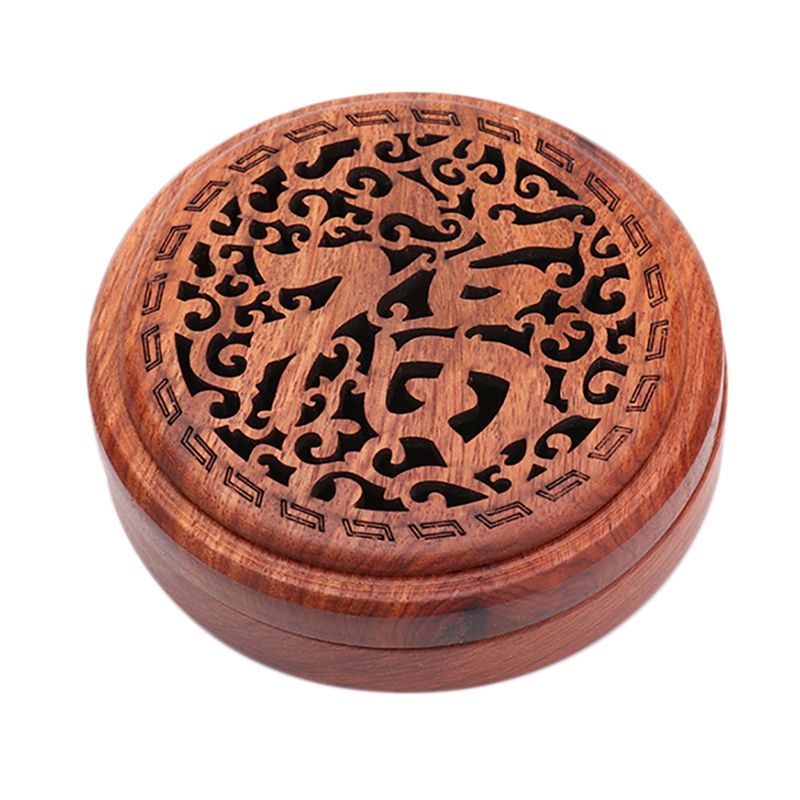 Outdoor Bamboo Incense Burner Holder with Fireproof Cotton Censer Box for Home Portable Travel Storage Burner Plate