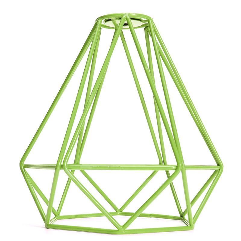 Lampshade Modern Lamp Cover Loft Industrial Edison Metal Wire Frame Ceiling Pendant Hanging Light Lamp Cage Fixture (Green)