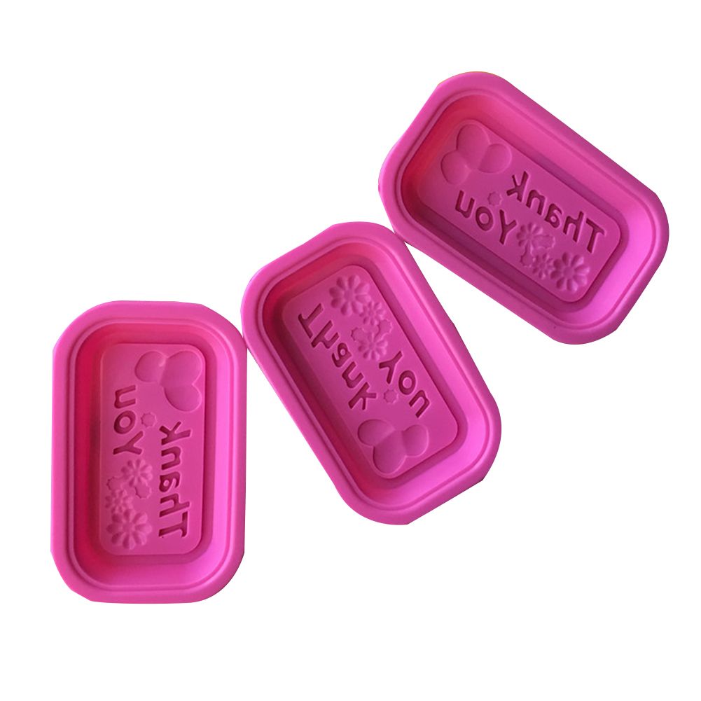 Yfashion Handmade Reusable Silicone Soap Mold DIY hank You Soaps Moulds Random Color
