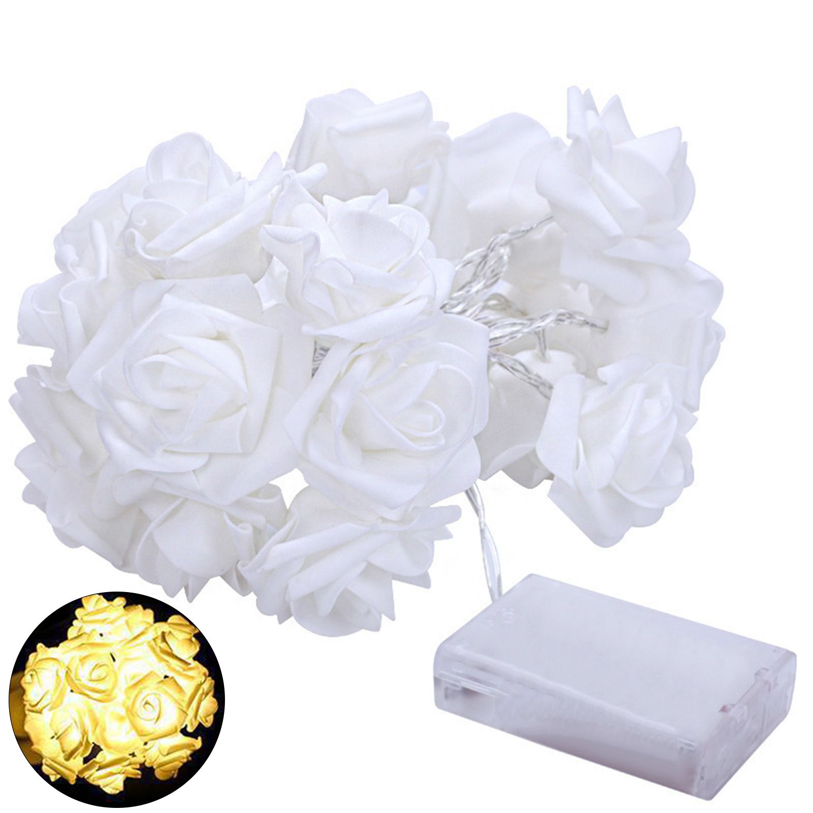Night Lamp String Waterproof Decorative Beautiful Rose LED String Light