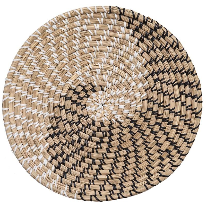 Woven Wall Basket Decor,Seagrass Woven Basket Boho Decor for Home,Bohemian Wall Decor for Living Room,Seagrass Hanging