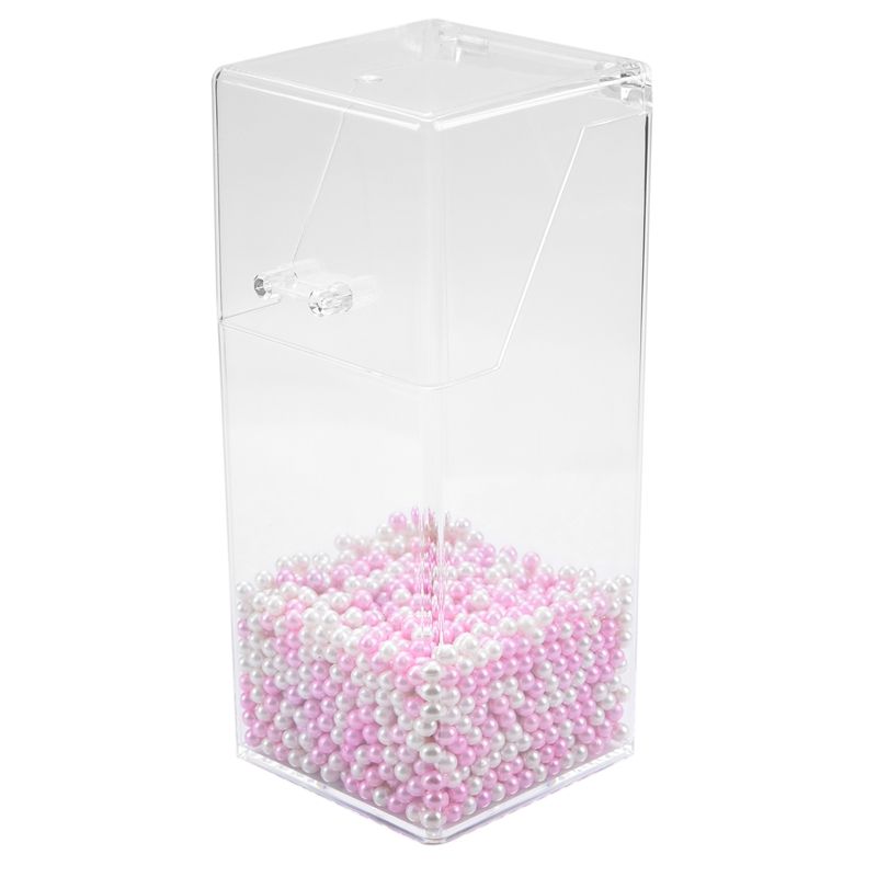 Ladies Makeup Brush Storage Box Cosmetic Lipstick Pen Storage Box Transparent Storage Box Holder Pink White Pearl