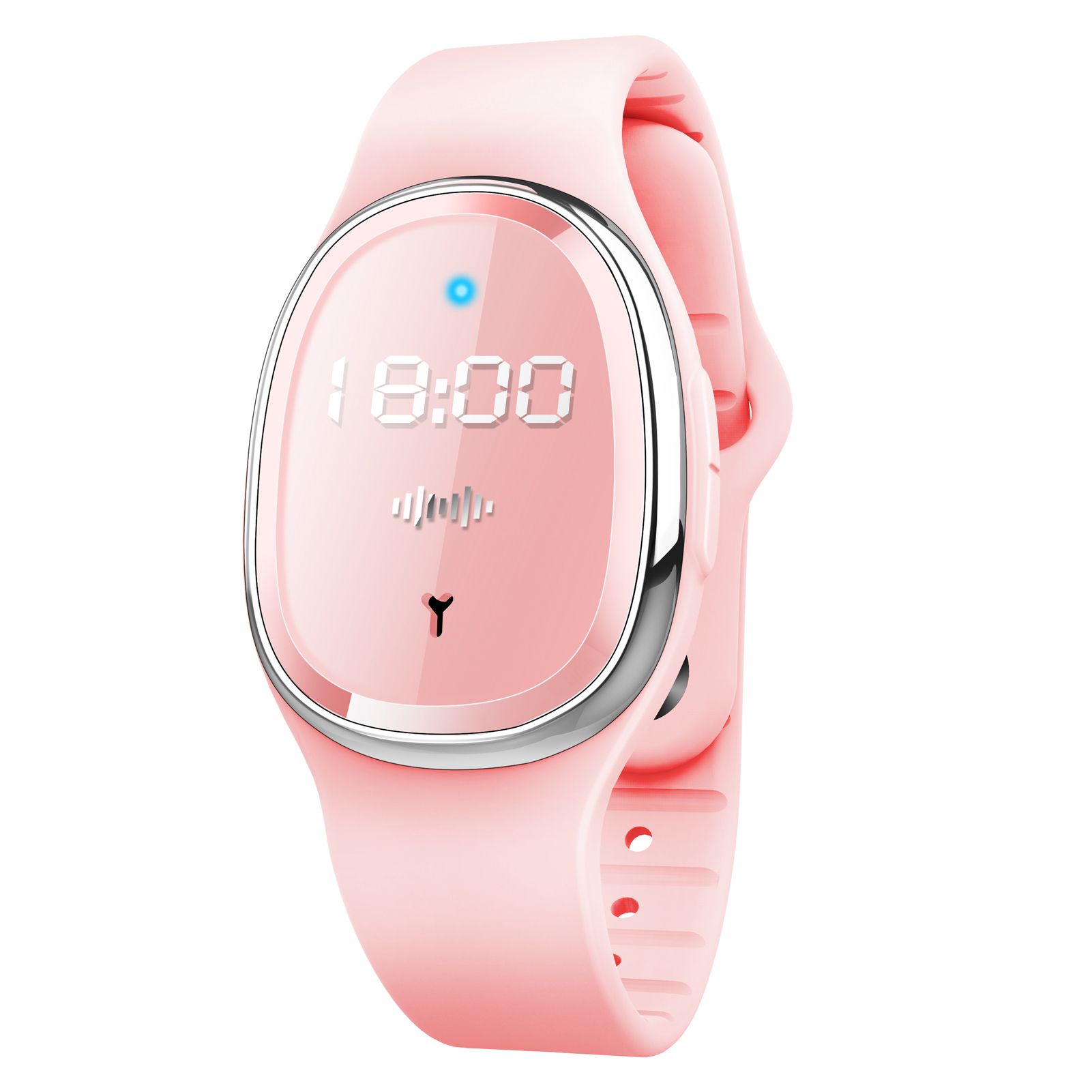 M19 Ultrasonic-Wave Mosquito Repellent Watch Outdoor Waterproof Portable Electronic Anti-Mosquito Bracelet with Clock Function