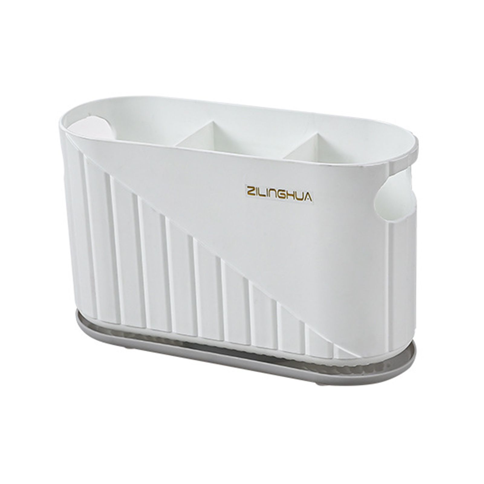 Cutlery Caddy Ventilation 3-Grids Spoon Fork Utensil Holder