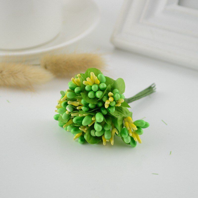 10pcs silk stamen Artificial flowers for wedding decoration handicraft DIY Bride bouquet Gift Scrapbooking wreath Fake Flower
