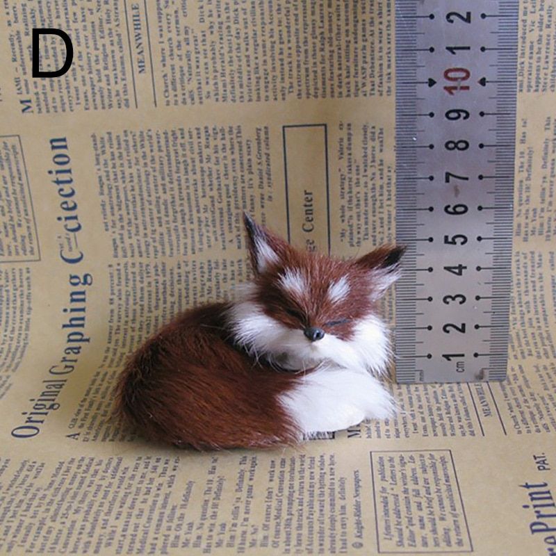 Mini Squatting Fox Model Cute Simulation Fox Toy Home Decoration Wedding Birthday Gift Stuffed Plush Toys  Model Figurine