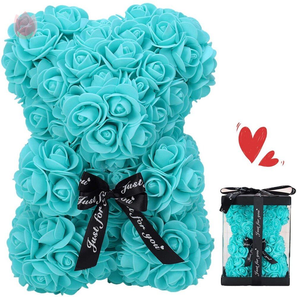 25cm Luxury Teddy Rose Bear Valentines Day Gift Artificial Rose for DIY Party Accessories Wedding Birthday  Year Decoration