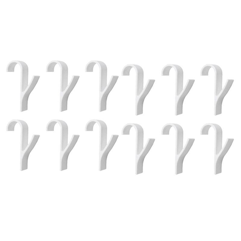 12Pcs  Towel Rack, Tubular Bath Hook Rack for Radiator, Bathroom Rack Back Radiator Cover Hook-White
