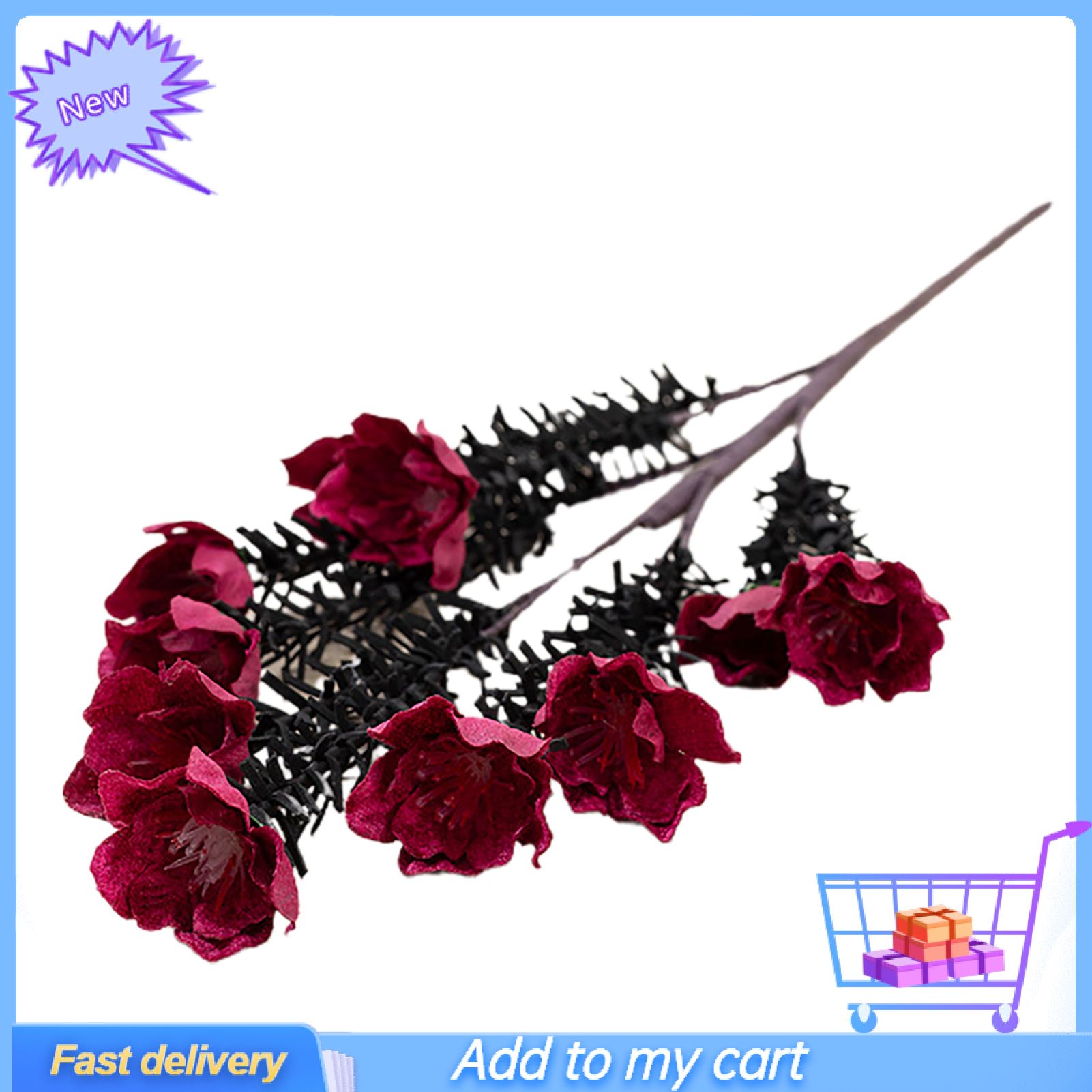1 Bouquet Artificial Flower Long Lasting Vibrant No Water Need 10 Heads DIY Cherry Blossom  Flower for Wedding