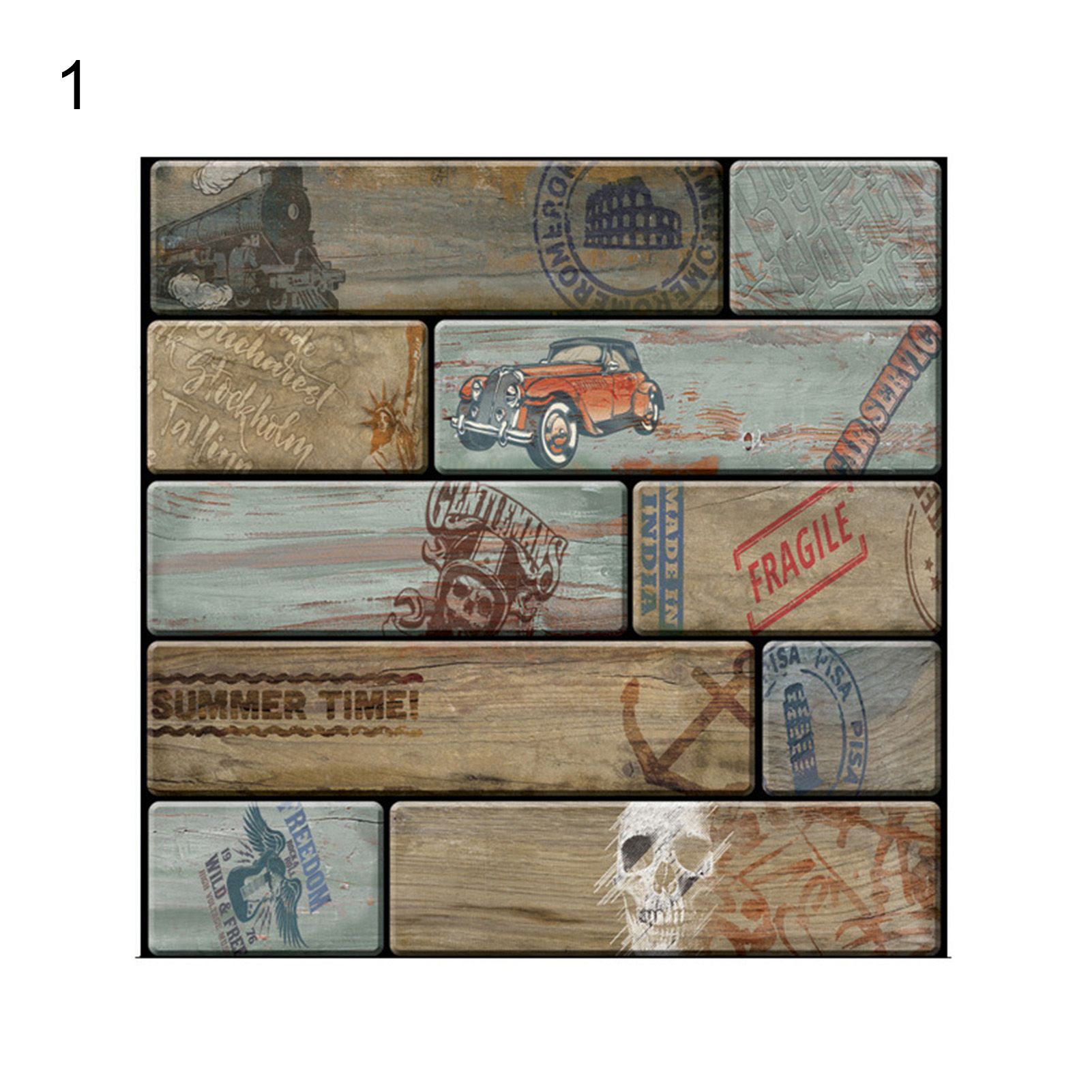 Floor Stickers Brick Grain Scratch Resistant Wall Stickers