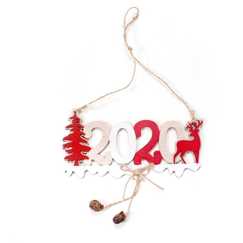 HA Xmas Wooden Ornament Christmas Decoration Pendant New Year Home Decoration
