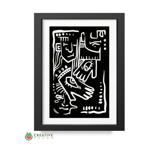 Abstract illustration painting poster for home decor, Fish lover, Bedroom wall decor, Office wall decor, Friend gift idea, Best online frames, Study room wall poster 9x13 Inch printed frames