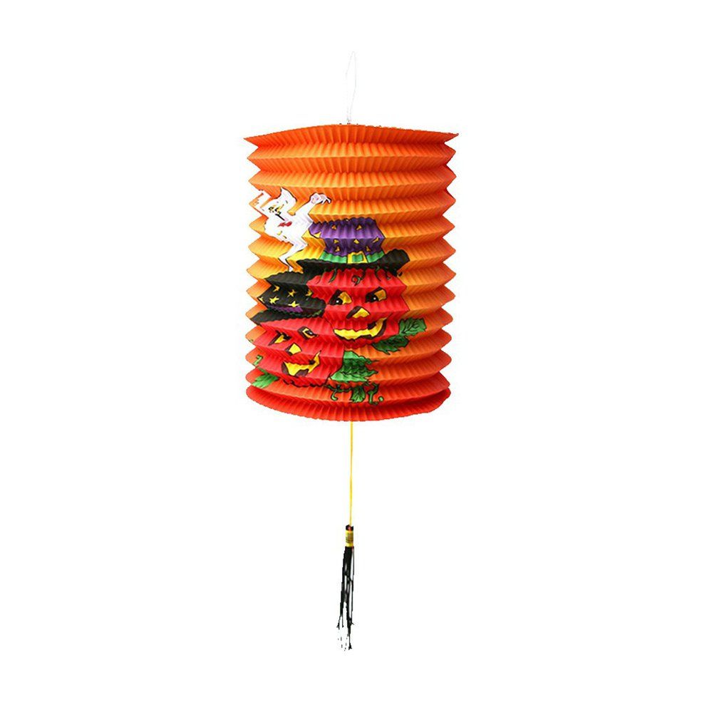 Halloween Pumpkin Paper Lantern Scene Props Layout LED Lampshade Decoration