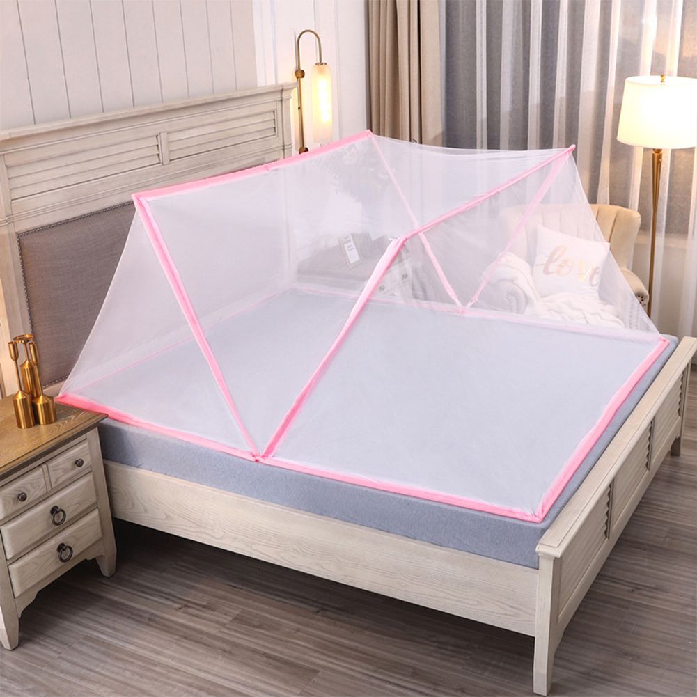 GC Portable Foldable Mosquito Repellent Net Tent Baby Bed Cover Kids Insect Mosquito Cover For Student Dormitory color:White [pink edge] size specifications:60*130cm children bed